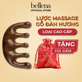 Lược gỗ đàn hương massage đầu lược mát xa đầu giảm căng thẳng Bellena LG2 