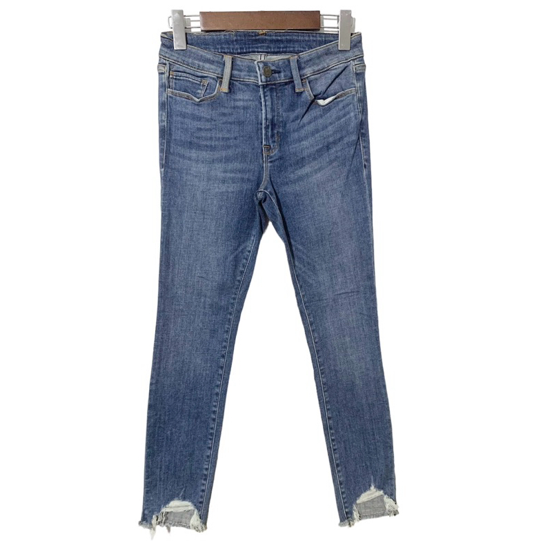 Quần Jeans Bò Lưng Cao 9 Tấc Dáng Ôm Skinny Wash Bạc Cắt Gấu HOLLISTER Hàng Xuất Xịn Cao Cấp Chất Dà