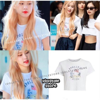 (kèm card) áo thun croptop Apolo Rose Blackpink