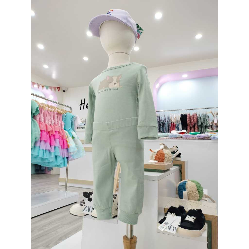 Sét bộ cotton tay dài bé sơ sinh HM Authentic