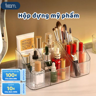 Hộp đựng mỹ phẩm, đồ trang điểm TOAM để bàn đa năng, hộp để đồ đa năng trong suốt chất liệu nhựa Acrylic