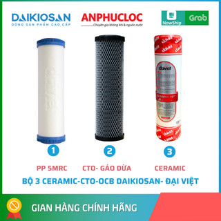 COMBO 3 LÕI LỌC NƯỚC 123 DAIKIOSAN - ĐẠI VIỆT PP - CTO - CERAMIC LOẠI 1 - CHÍNH HÃNG
