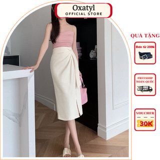 Chân váy sẻ tà trước cao cấp váy công sở chất vải đẹp Oxatyl V045