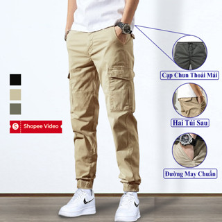 Quần Jogger Kaki Nam Túi Hộp Nổi VICENZO, Quần Jogger Nam Kaki Túi Hộp Bo Chun Sành Điệu Trẻ Trung Phong Cách