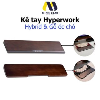 Kê tay bàn phím Hyperwork Hybrid Chất liệu gỗ óc chó cao cấp, có đệm chống trượt