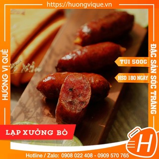 Lạp Xưởng Bò Tân Huê Viên - Túi 500g - Đặc Sản Sóc Trăng