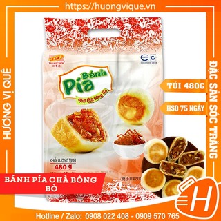 Bánh Pía Chà Bông Bò Tân Huê Viên - Túi 480g(12 Cái) - Đặc Sản Sóc Trăng