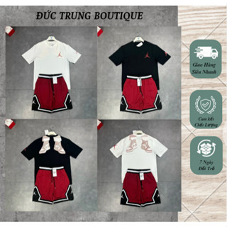 Bộ Quần Áo Thời Trang Nam Jo Dan Hoạ Tiết In Hình Đôi Giày Sau Gáy Phối Quần Lưới Siêu Đẹp - Bộ Quần Áo Nam