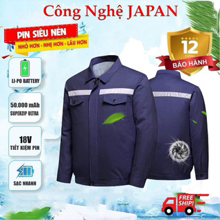 Áo quạt điều hoà chính hãng pin quạt JAPAN 50.000mAh 18V bảo hành 1 năm (tặng 2 túi đá khô)