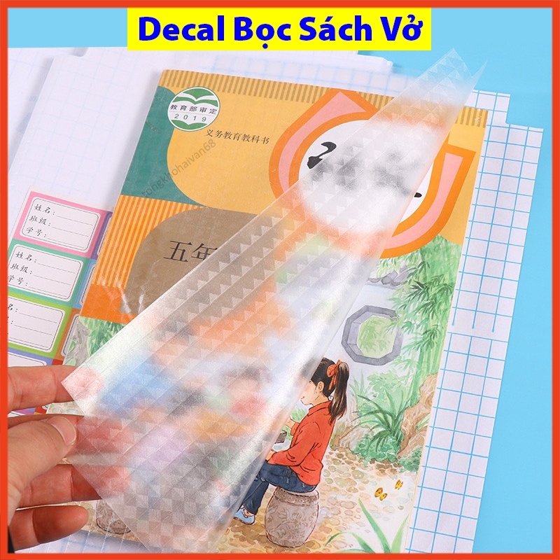 [30x43] XẤP 10 Tờ Decal Bao Sách/ Dán Sách/ Bọc Sách Giáo Khoa Cải Cách Kích Thước 30cm x 43cm Loại 