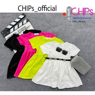 Áo Váy Cộc Tay Mùa Hè Cho Bé Gái Dáng Basic Kèm Quần Chip