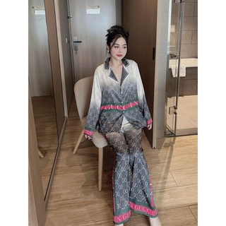 Bộ Pijama Lụa Xước Mềm Mịn Thiết Kế Tay Dài Phom 40-65Kg Quần Có Túi, Hàng May Kĩ, Chắc Chắn