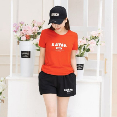 Bộ quần áo thun nữ dáng vừa NB26 in chữ KAYAK chất cotton Loza VP38