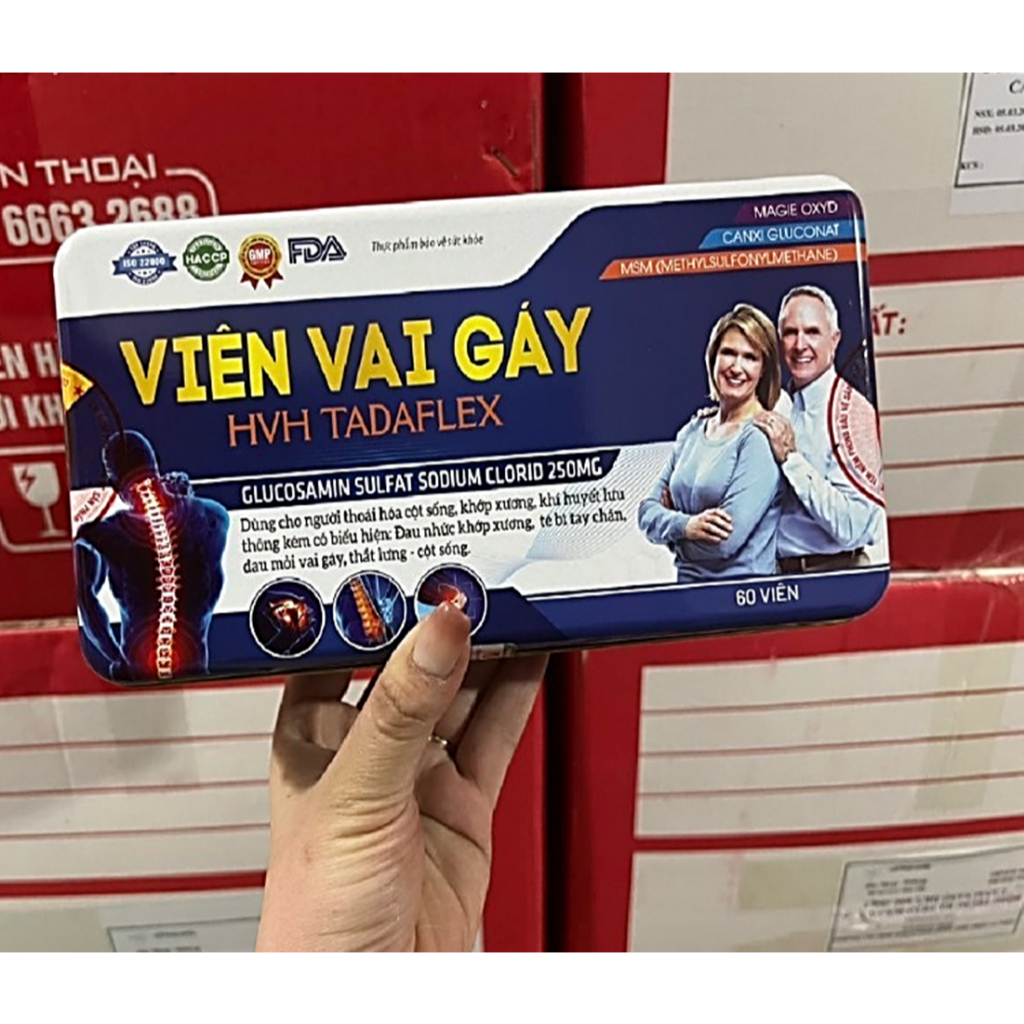 Viên Vai Gáy HVL TADAFLEX Giảm triệu chứng đau mỏi vai gáy, giảm nguy cơ huyết khối, tắc mạch, giúp tăng cường lưu thông