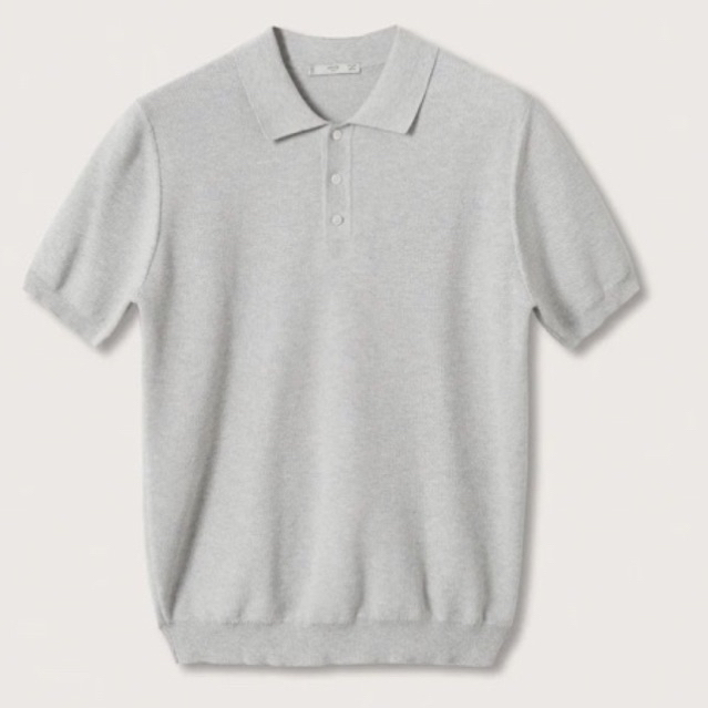 Áo polo nam Mango authentic TEXTURED COTTON size M