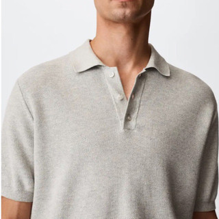 Áo polo nam Mango authentic TEXTURED COTTON size M