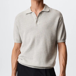 Áo polo nam Mango authentic TEXTURED COTTON size M