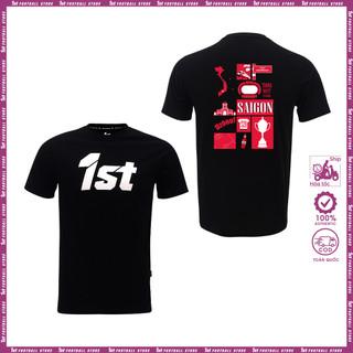 Áo thun unisex Sài Gòn 1st logo to Đen cổ tròn cotton Premium trẻ trung, thể thao mặc hàng ngày