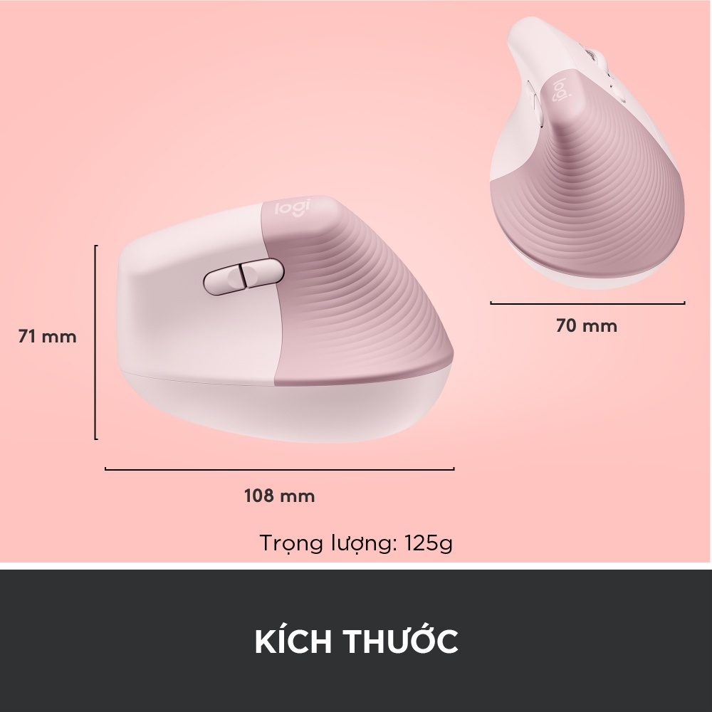 Chuột không dây công thái học Logitech Lift Vertical Bluetooth|USB Giảm ồn Kết nối đa thiết bị Chính hãng BH 12 Tháng | BigBuy360 - bigbuy360.vn