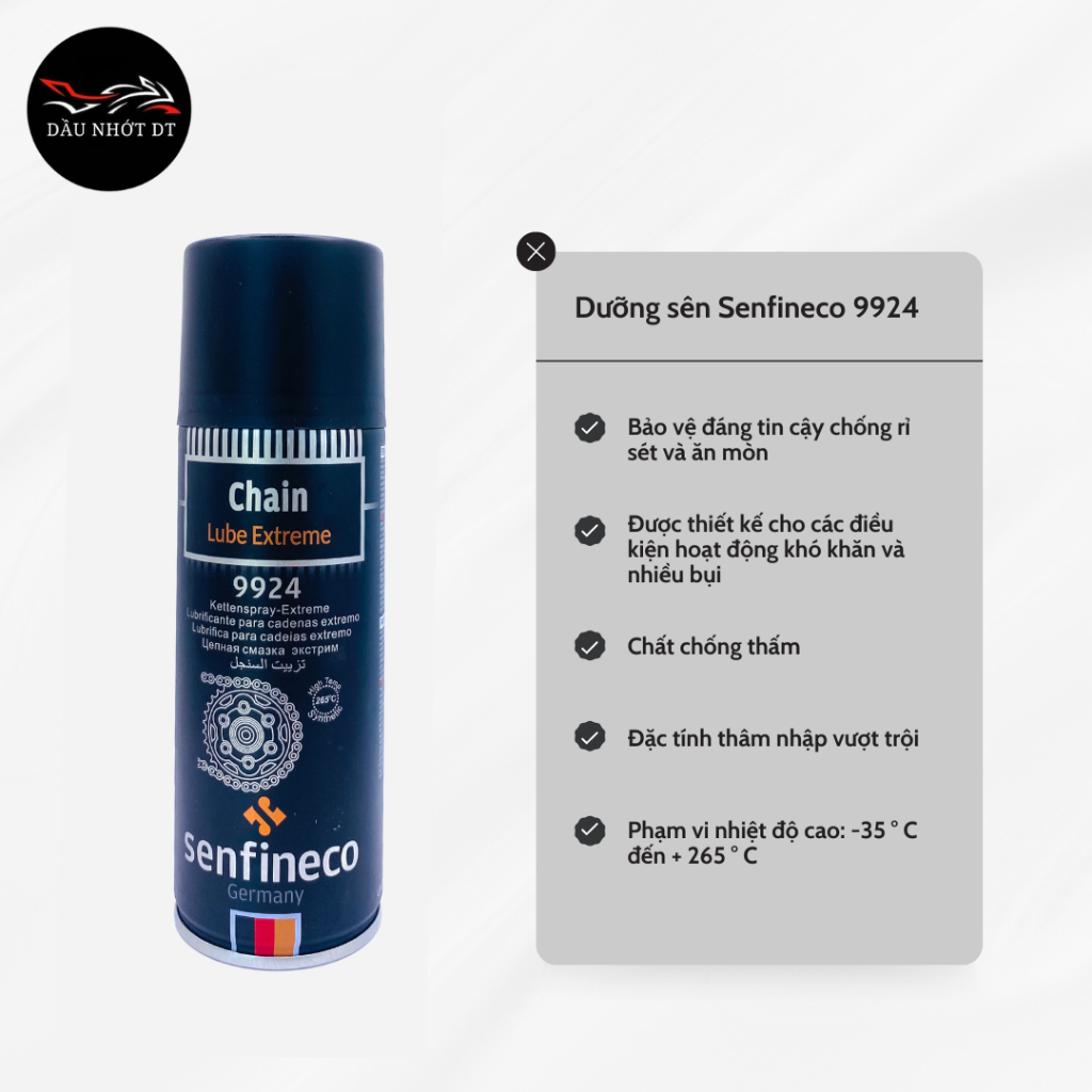 Dưỡng sên Senfineco 9924 Chain Lub Extreme Ceramic 200ML