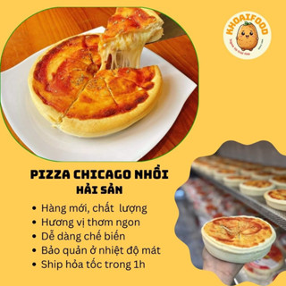 PIZZA ĐÔNG LẠNH NHÂN NHỒI CHICAGO VỊ HẢI SẢN, ĐẦY Ụ NHÂN HOT 400G
