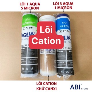 BỘ 3 LÕI LỌC NƯỚC 1 2 3 CAO CẤP ( LÕI SỐ 2 CATION KHỬ CANXI CAO CẤP NHIỀU HẠT LỌC )