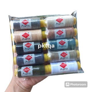 Vỉ 10 cuộn chỉ may đồ đủ màu (màu ngẫu nhiên)