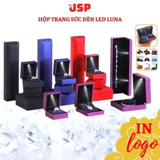 Hộp đựng trang sức có đèn led LUNA JSP hộp đựng dây chuyên in LOGO hộp nhẫn có đèn hộp nhẫn cưới