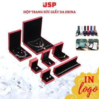 Hộp đựng nhẫn ERINA JSP hộp đựng trang sức có in LOGO hộp dây chuyền bông tai vòng tay giấy da.