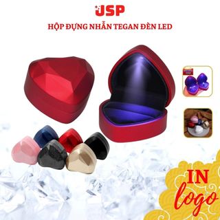 Hộp đựng nhẫn có đèn Trái tim TEGAN hộp nhẫn JSP nhận in LOGO có đèn hộp đựng nhẫn đôi nhẫn cưới.