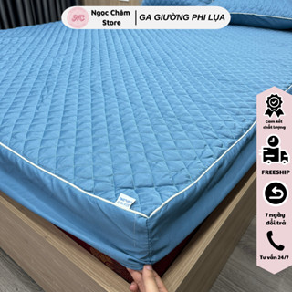 Ga trải giường trần bông bo chun phi lụa drap giường 1 màu ga trần chữ LV đủ kích thước m6 m8 2m có bán lẻ vỏ gối
