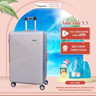 Vali du lich thời trang chống va đâp khóa số chắc chắn size 24 26 rộng rãi chống trộm bảo hành trọn đời - 705