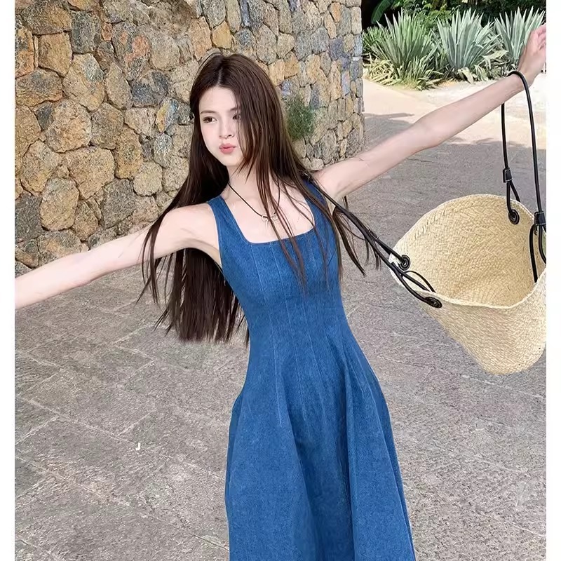 Váy denim dáng dài