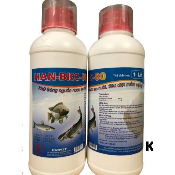 BKC 80 chai 1 lít khử trù ng, làm sạch nước nuôi tôm,cá. Thú y Trường Thịnh