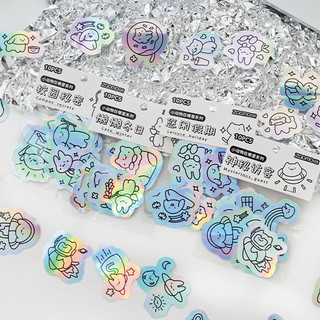 Set 10 sticker thỏ hologram đẹp lung linh