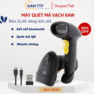Máy bắn mã vạch Kaw 2D - Hàng Chính Hãng, Không Dây, Bluetooth 5.0, quét mã vạch đa tia