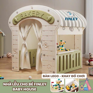 Nhà Lều cho bé Baby House, nhà chơi Tặng rèm vải, bàn lego, khay đựng đồ chơi