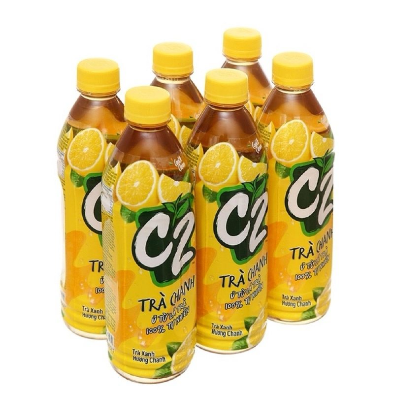 C2 Nước Uống Trà Xanh Hương Chanh 355ml Lốc 6 chai