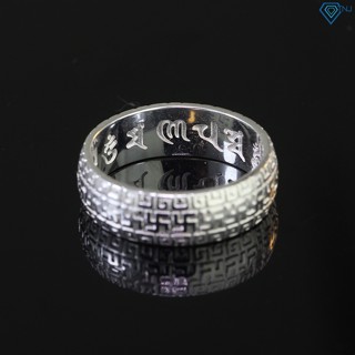 Nhẫn bạc nam phong thuỷ Om Mani Padme Hum may mắn cao cấp NNA0583 - Trang Sức TNJ