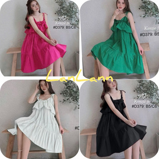 Đầm babydoll 2 dây tiểu thư cột nơ - lanlann