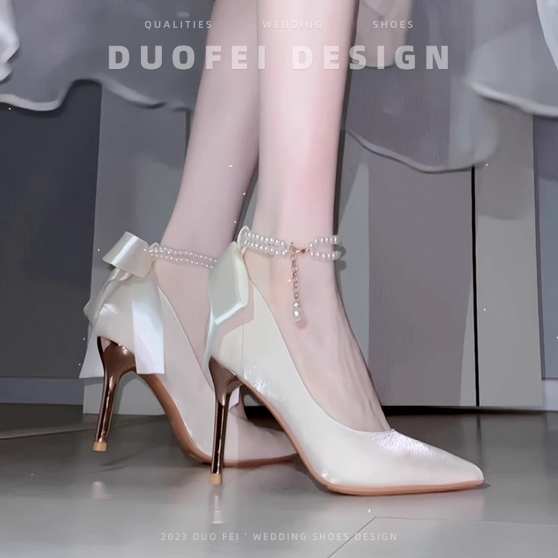 CG12- Giày Sandal Cao 8 Phân Bít Mũi Da Lụa Quai Hột Xoàn Ngọc Lấp Lánh, Giày Đi Tiệc. A1
