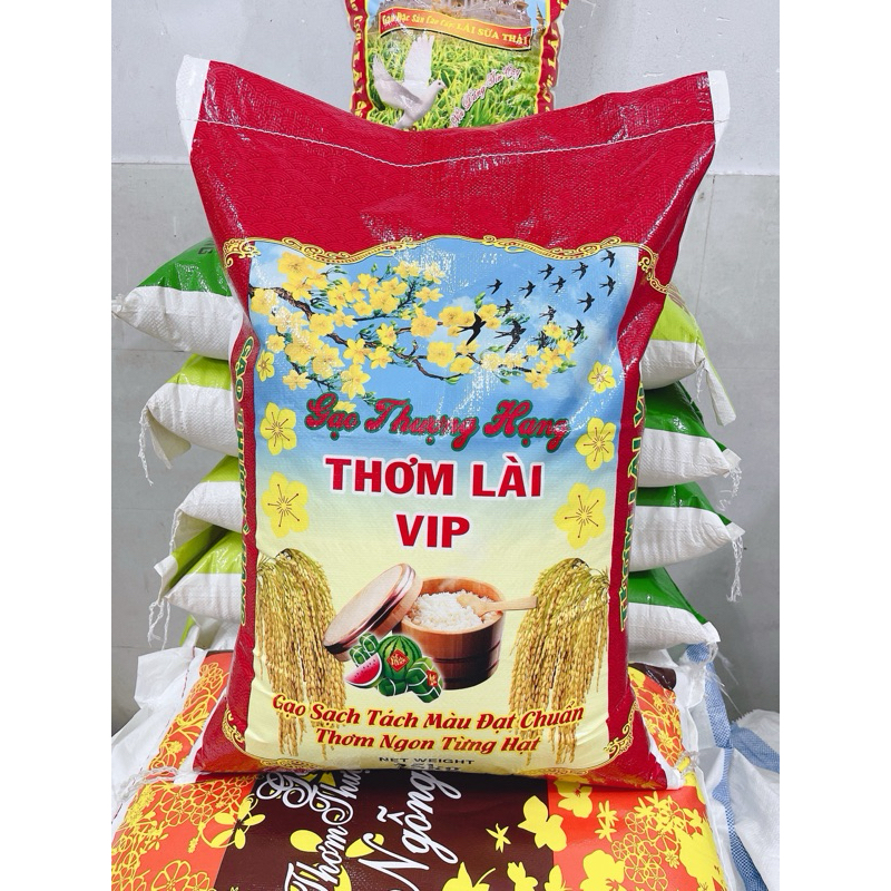 Gạo Thơm Lài Vip (10kg) Dẻo mềm ngon cơm Khi Nguội vẫn mềm cơm