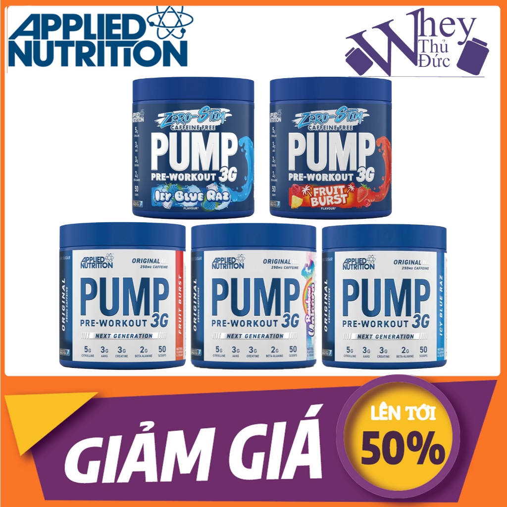 [New] Pump 3G Pre Workout Applied Nutrition 50 scoops (25 Servings)