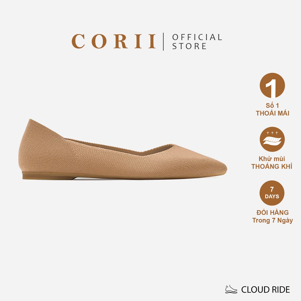 CORII - Giày Búp Bê Mũi Nhọn Happyride 3.0 Thời Trang và Thoải Mái Nhất - CR013 Kem