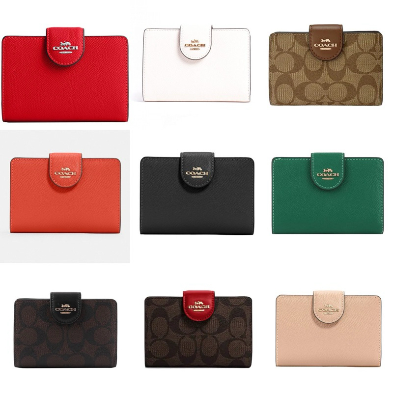 Ví coach gài medium corner zip wallet full box