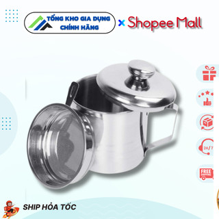 Ca lọc dầu inox 304, bình lọc dầu có lưới lọc cặn inox 304 - ca lọc dầu và tạp chất đa năng dung tích 1.2l làm bằng inox