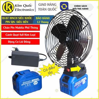 Quạt tích điện có nhiều cấp số điều tốc quạt pin Navara 10-15cell lõi pin xanh dung lượng thực 6Ah