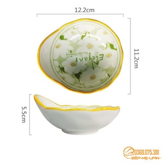Bát sứ đuôi cá viền vàng