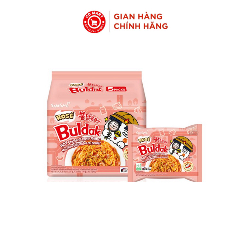 Bịch 5 gói mì khô gà cay hoa hồng Samyang Rose Buldak 140g/gói