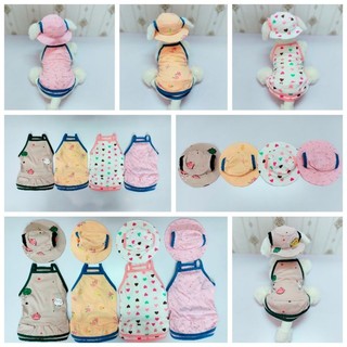 Combo váy + nón chó mèo, vải thun cotton